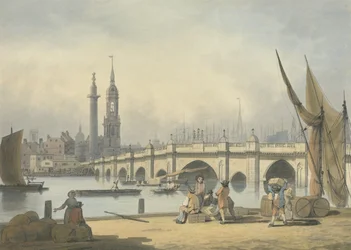 London Bridge und das Monument, um 1795